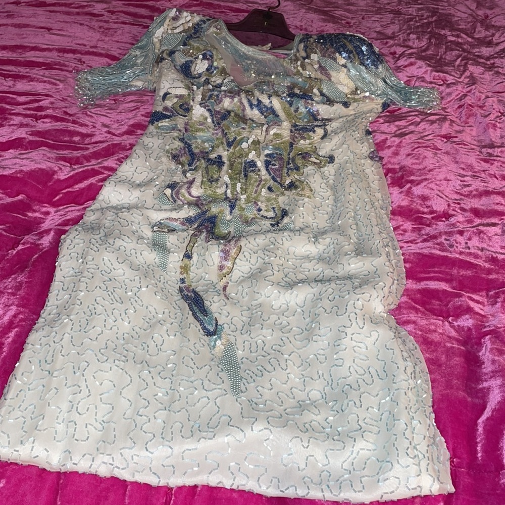 BlackTie - Oleg Cassini | Vintage Silk Sequin Dress | Open Back